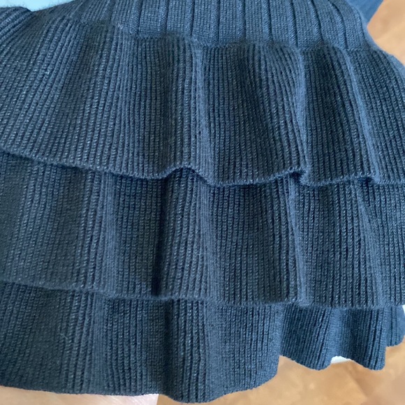 Sz M🇨🇦Like New John + Jenn  Colab Black Heavy Knit Dress Tiered Ruffle Hem. - Picture 7 of 9